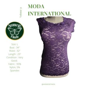 MODA International Purple Lace Blouse